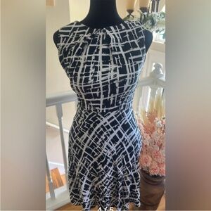 Elegant Black and White Patterned Dress